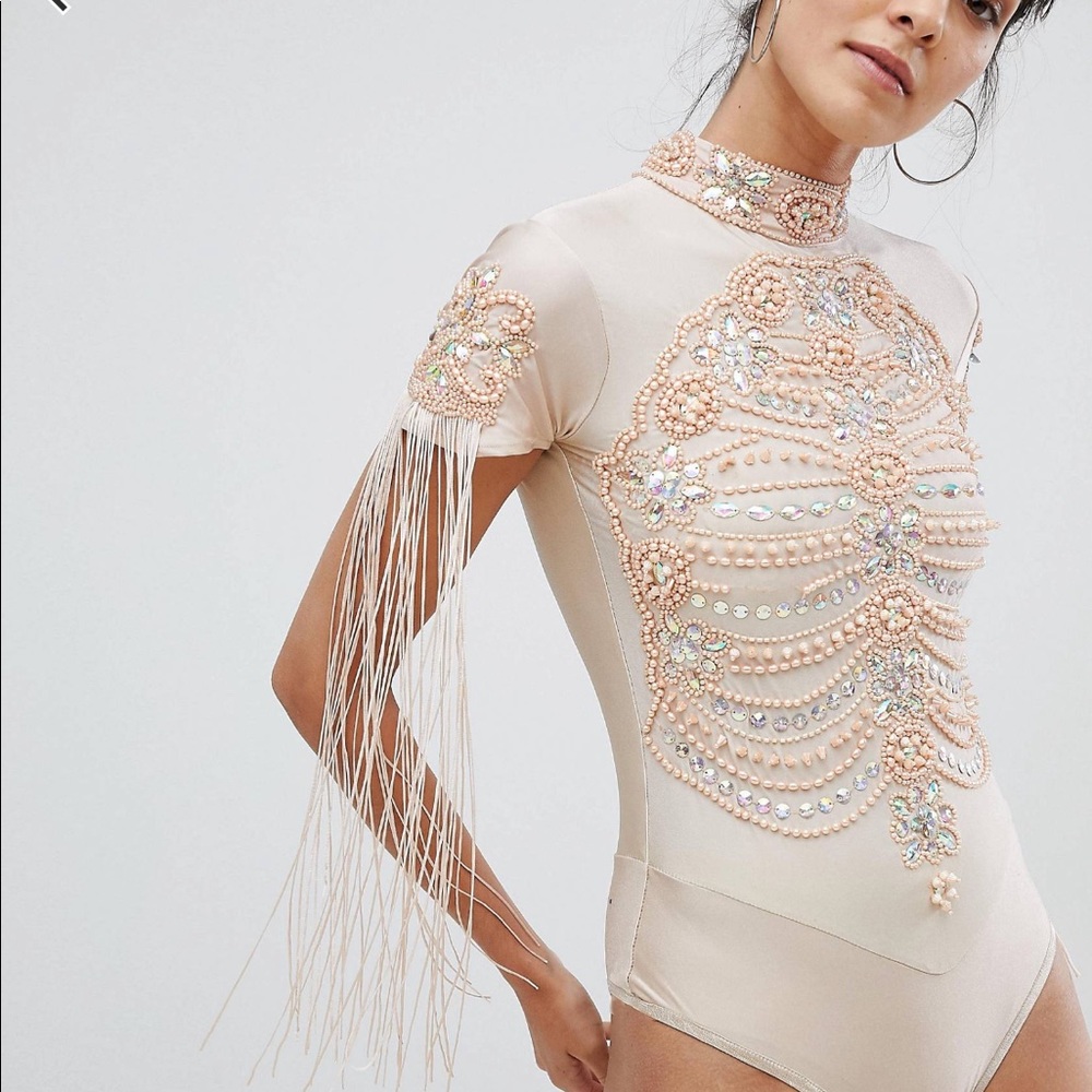 NEW A Star Is Born beaded bodysuit. Fringe